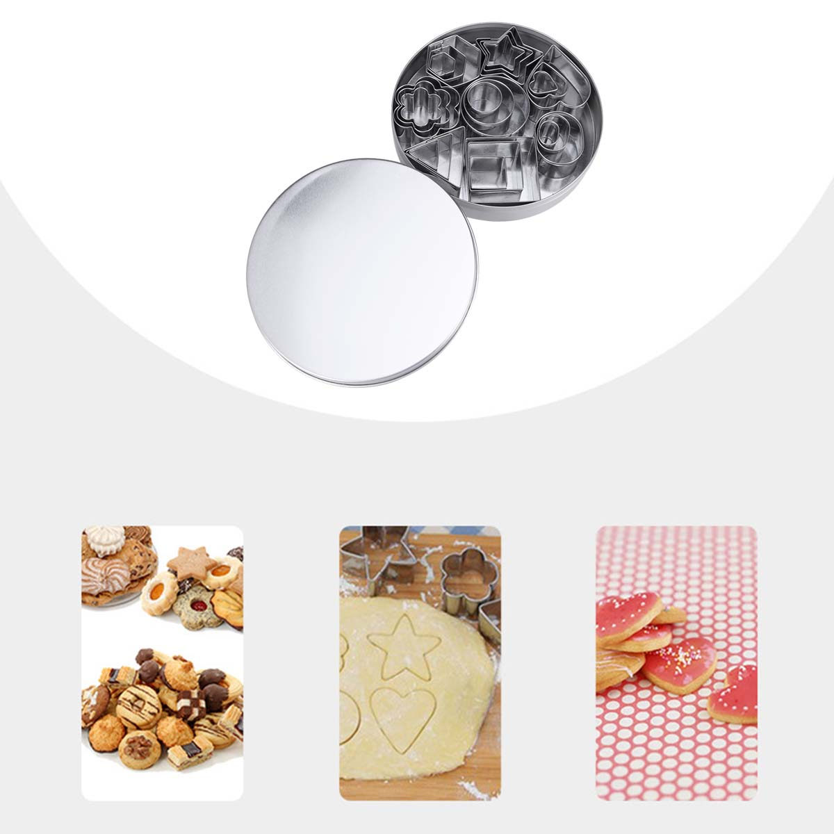 Baking Kitchen Set - Conjunto de 24 cortadores de biscoitos