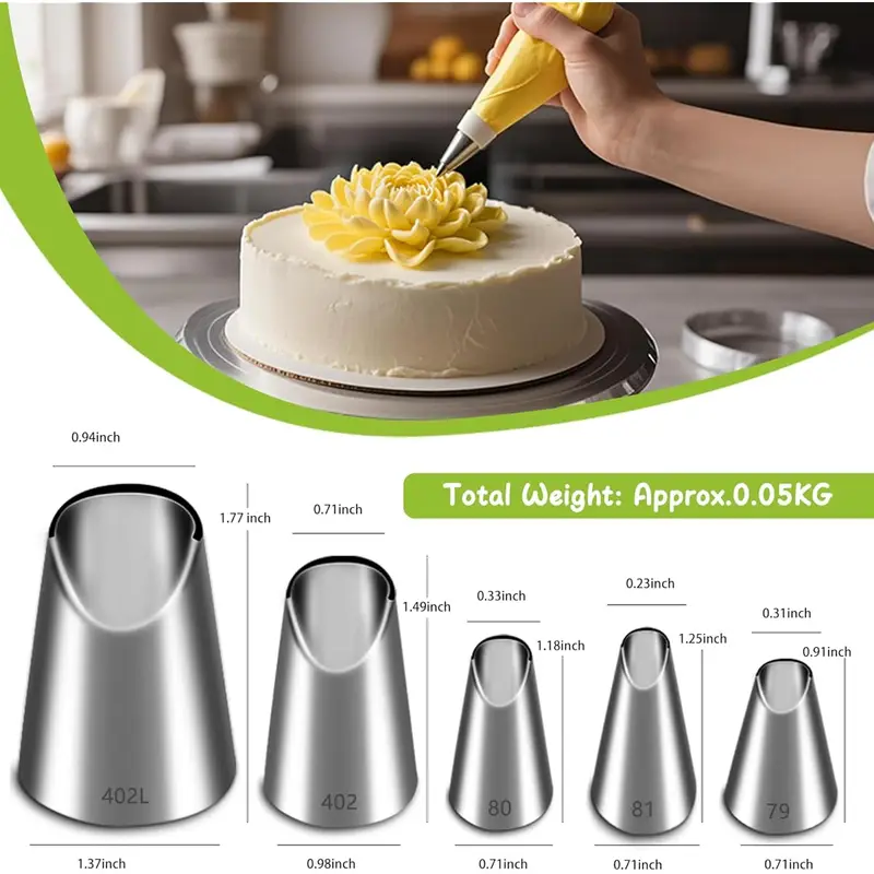 Conjunto de 5 bicos de confeit - Baking Kitchen Set avaliação e preço