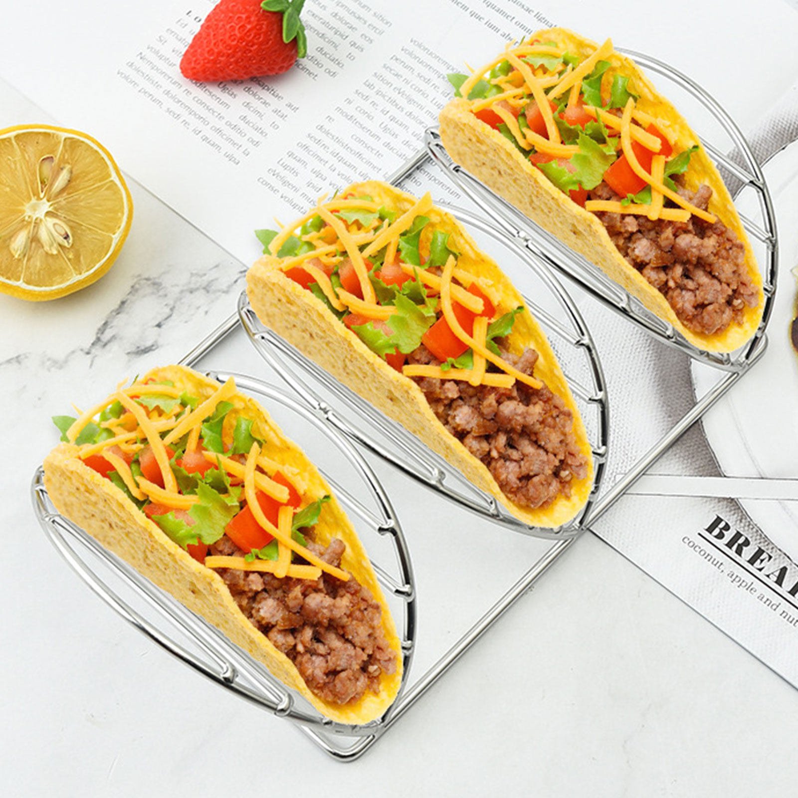 Suporte para tacos em aço inox - Kitchen Baking Rack avaliação e preço