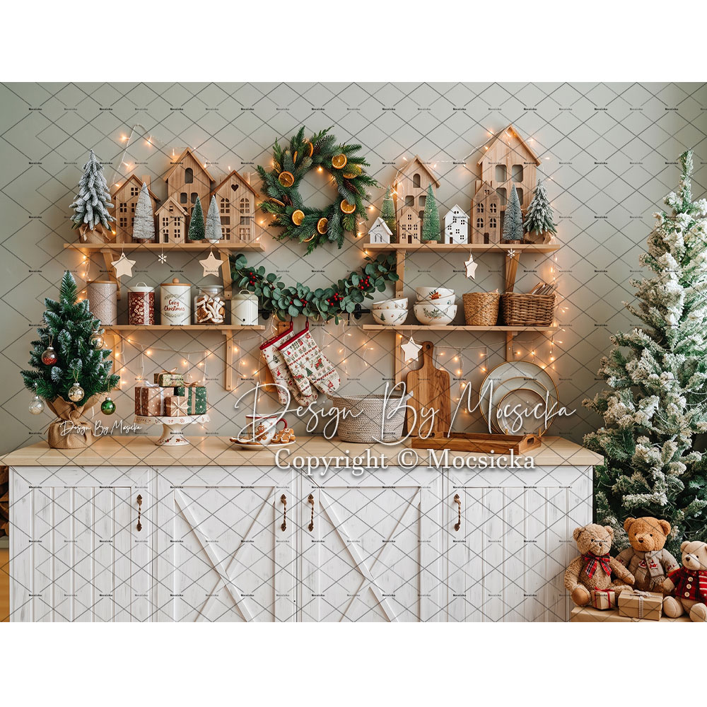 Fundo Fotográfico de Natal Moc - Kitchen Baking Background avaliação e preço